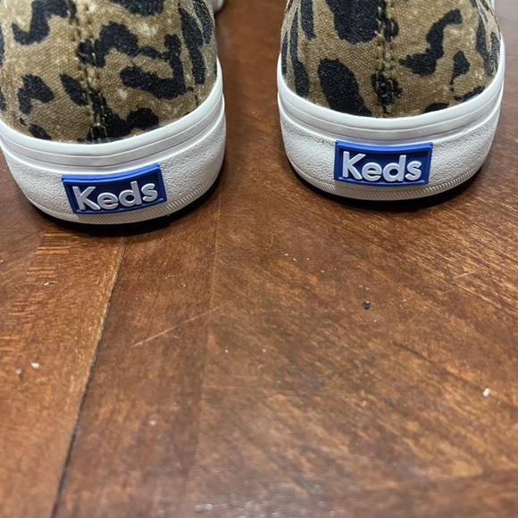 Keds Womens Double Decker Leopard Print Canvas Slip On Sneakers - Picture 7 of 12